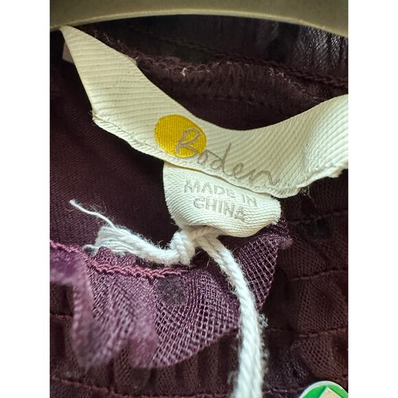 Boden Plum Tulle Sleeve Midi Dress in Fig Size 14 NWT - Picture 6 of 16